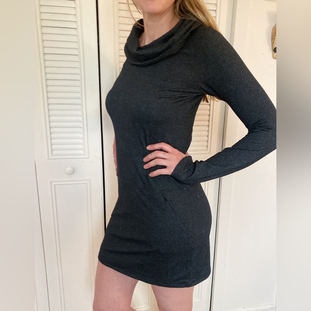 Lole Stretchy Cowlneck Grey Dress